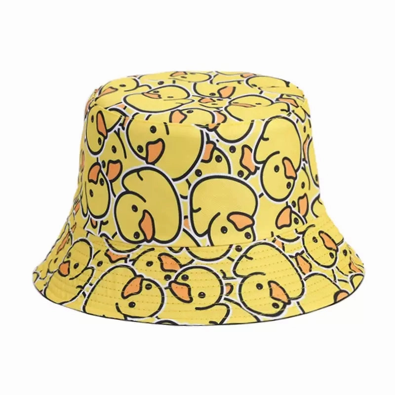 Duck Cartoon Reversible Bucket Hat