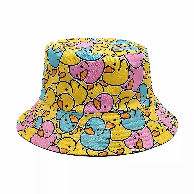 Duck Cartoon Reversible Bucket Hat