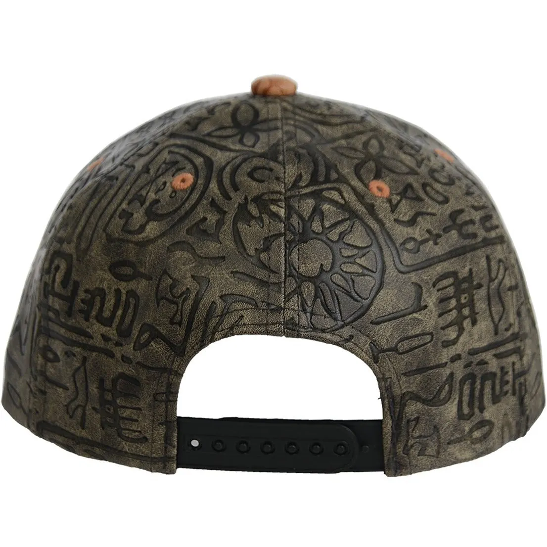 Egyptian Pattern PU Leather Snapback Cap - More Colors