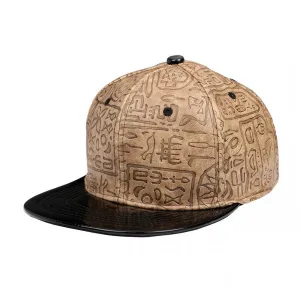 Egyptian Pattern PU Leather Snapback Cap - More Colors casual-dad-hat