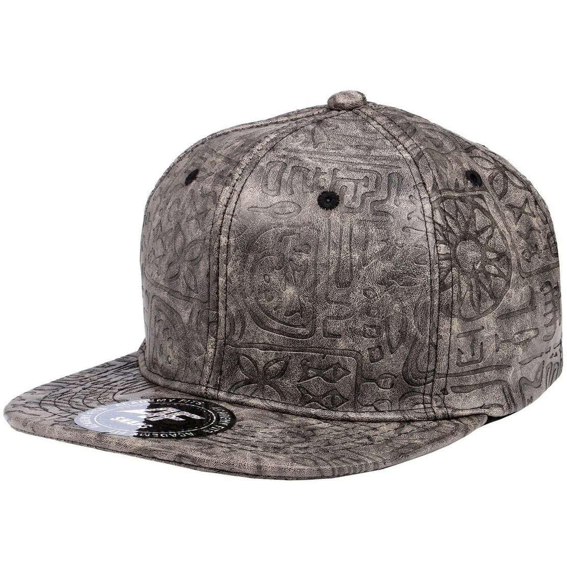 Egyptian Pattern PU Leather Snapback Cap - More Colors