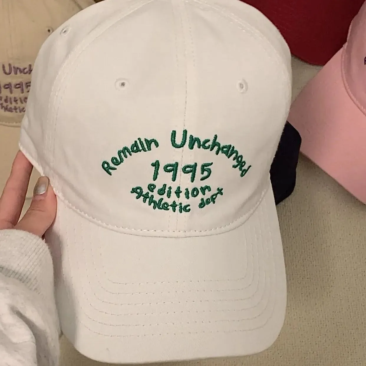 Embroidered Wide-Brim Baseball Cap