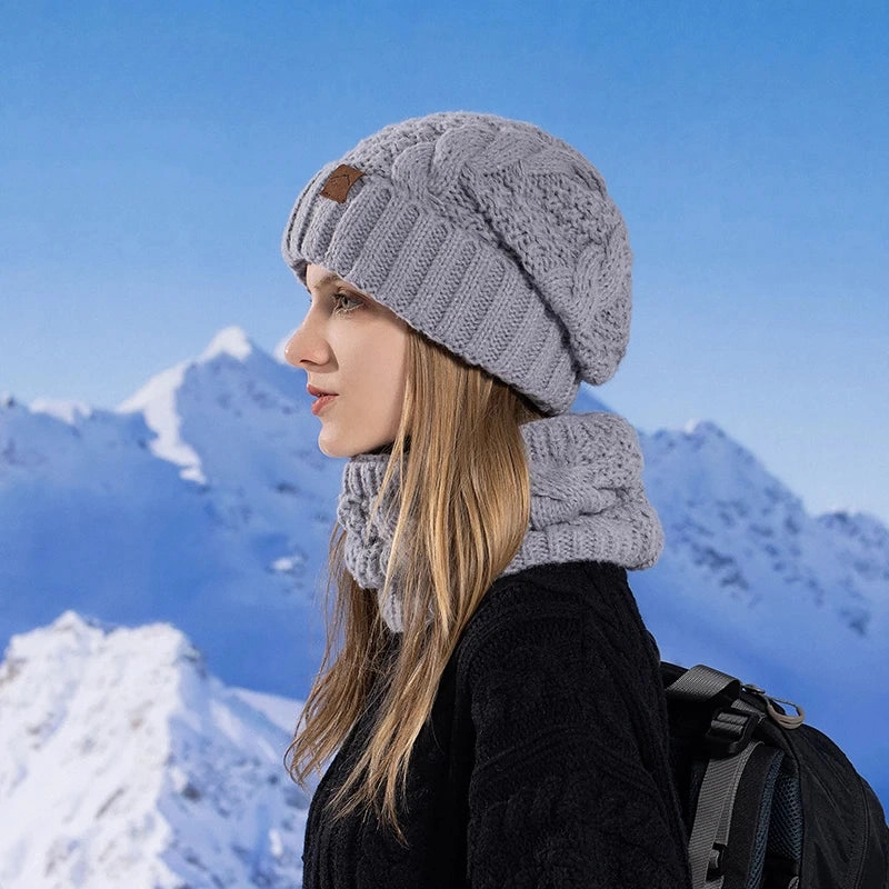 Ensemble Bonnet Femme et charpe Tricot - Arctica