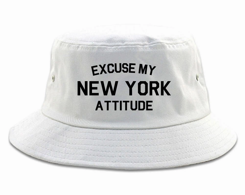 Excuse My New York Attitude Mens Bucket Hat