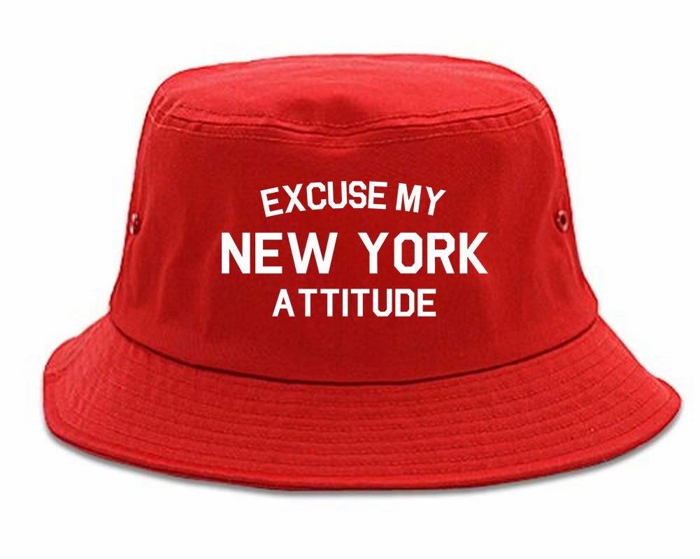 Excuse My New York Attitude Mens Bucket Hat