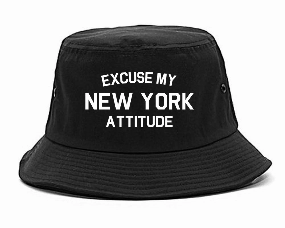 Excuse My New York Attitude Mens Bucket Hat