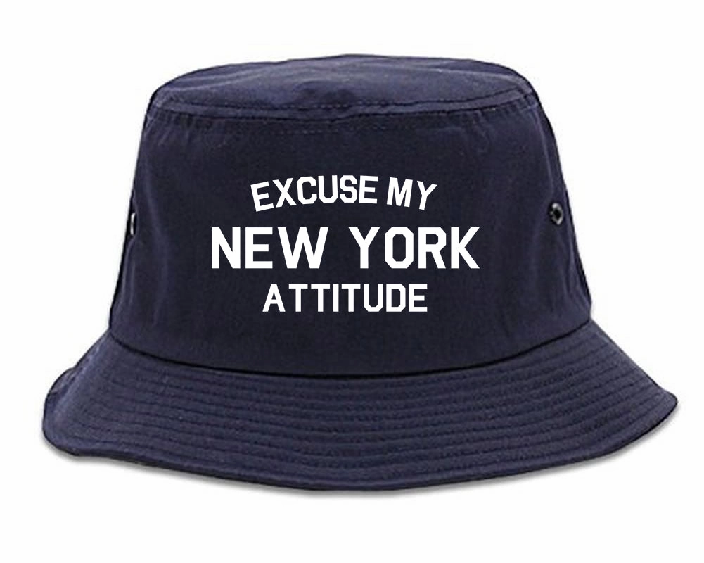 Excuse My New York Attitude Mens Bucket Hat