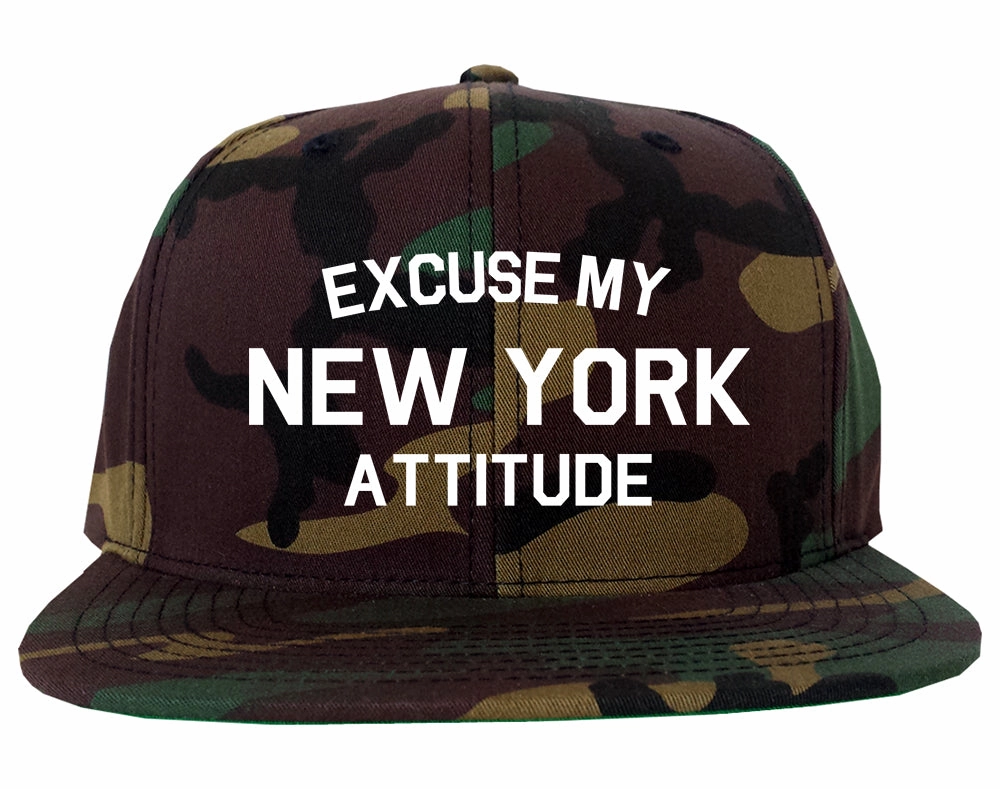 Excuse My New York Attitude Mens Snapback Hat