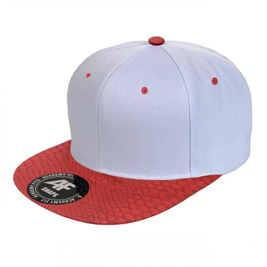Faux Leather Python Skin Flat Bill Adjustable Strapbacks