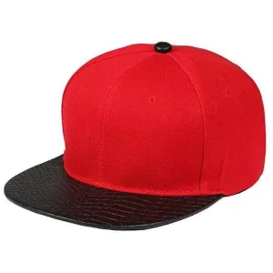Faux Leather Python Skin Flat Bill Adjustable Strapbacks casual-dad-hat