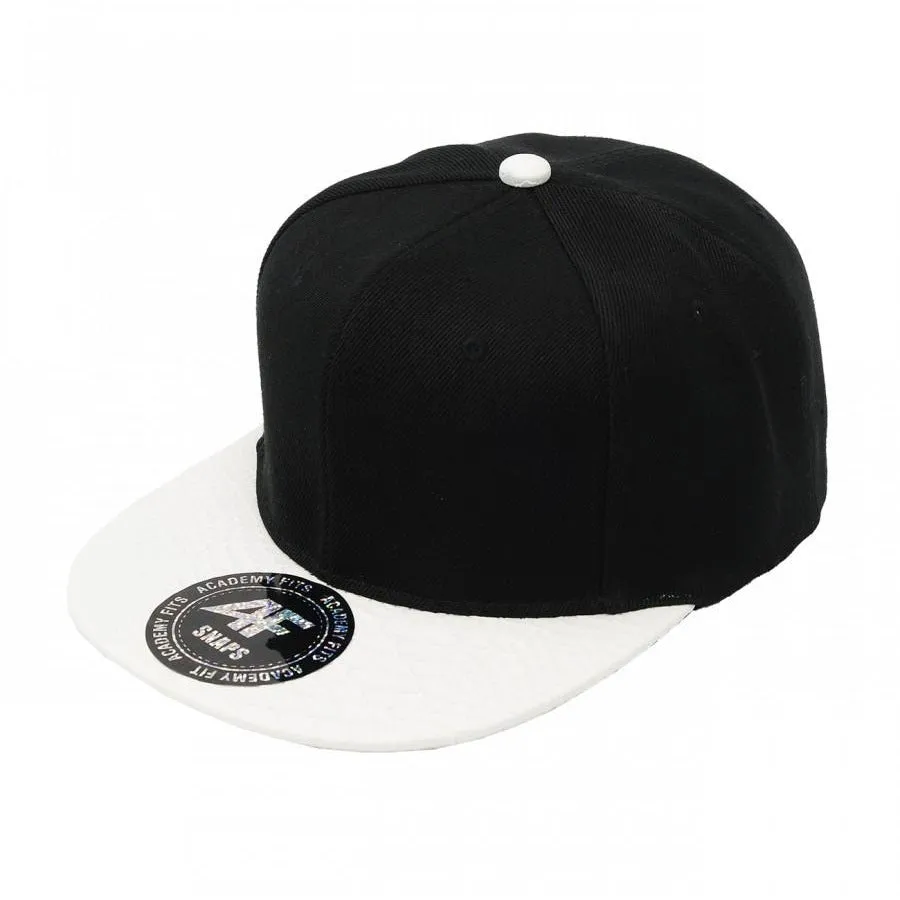 Faux Leather Python Skin Flat Bill Adjustable Strapbacks