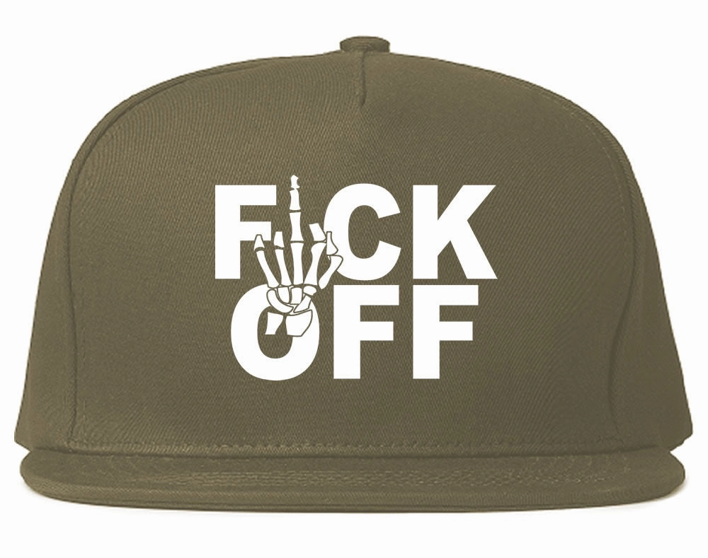 FCK OFF Skeleton Hand Snapback Hat