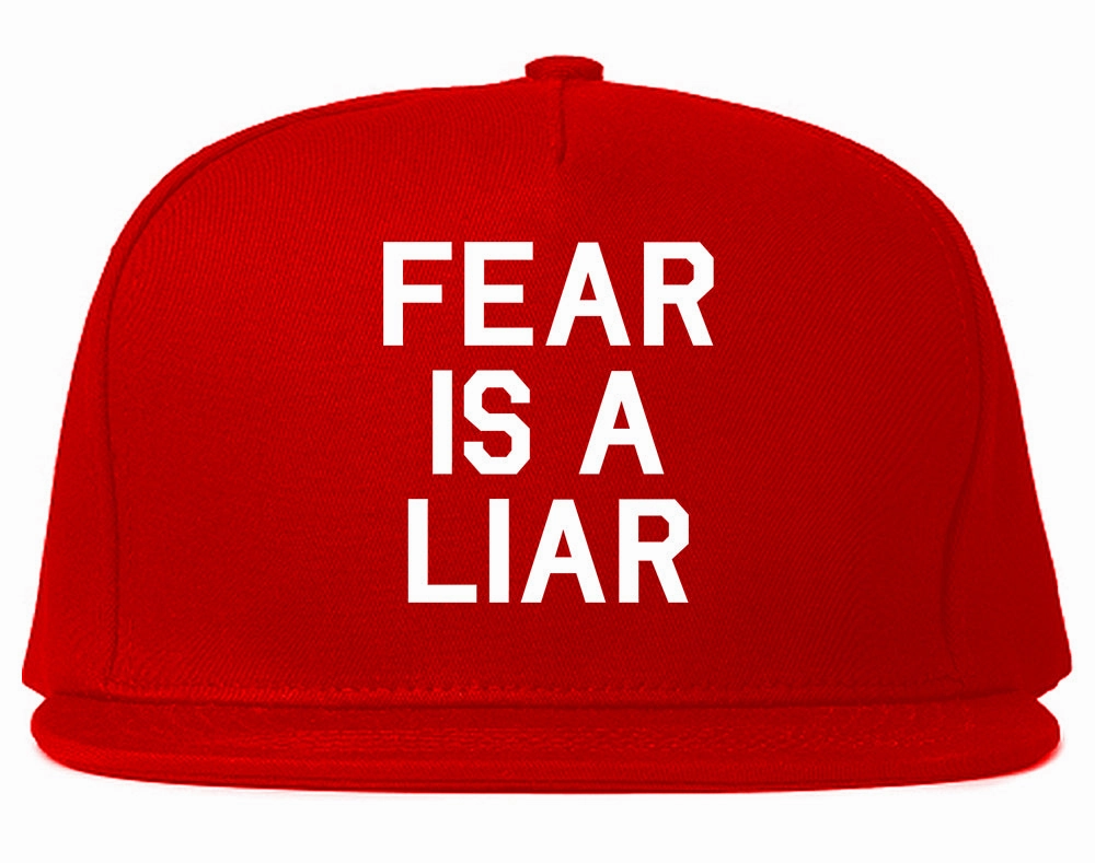 Fear Is A Liar Motivational Mens Snapback Hat