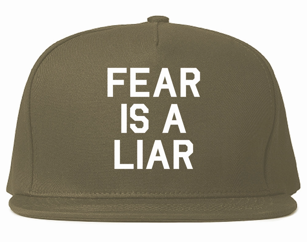 Fear Is A Liar Motivational Mens Snapback Hat