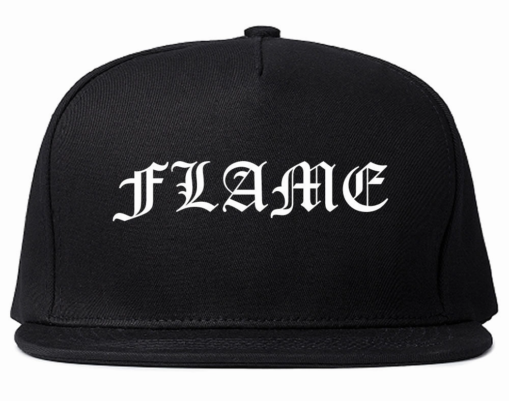 Flames of Fire Gold Frame Snapback Hat