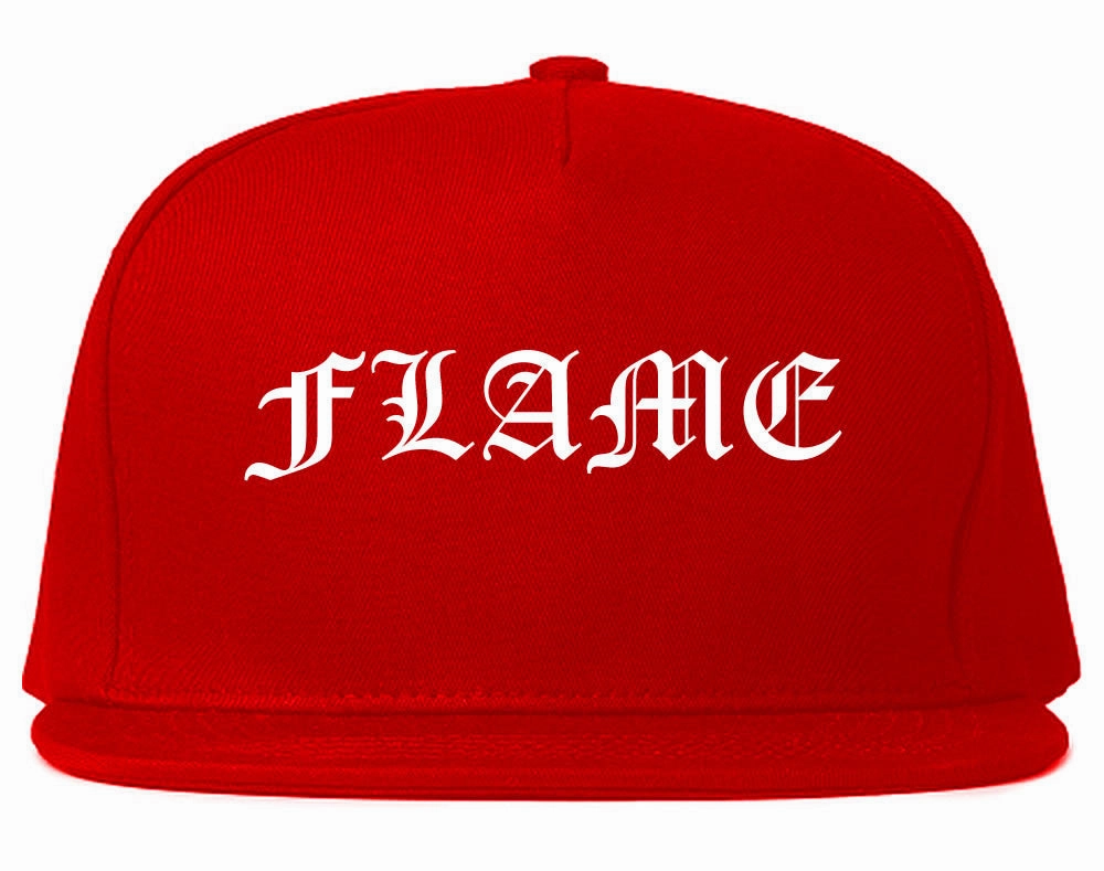 Flames of Fire Gold Frame Snapback Hat