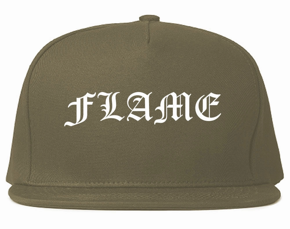 Flames of Fire Gold Frame Snapback Hat