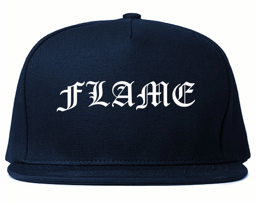 Flames of Fire Gold Frame Snapback Hat