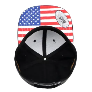 Flexfit Yupoong The Classic 6 Panel Snapback Custom USA American Flag Print Undervisor casual-dad-hat