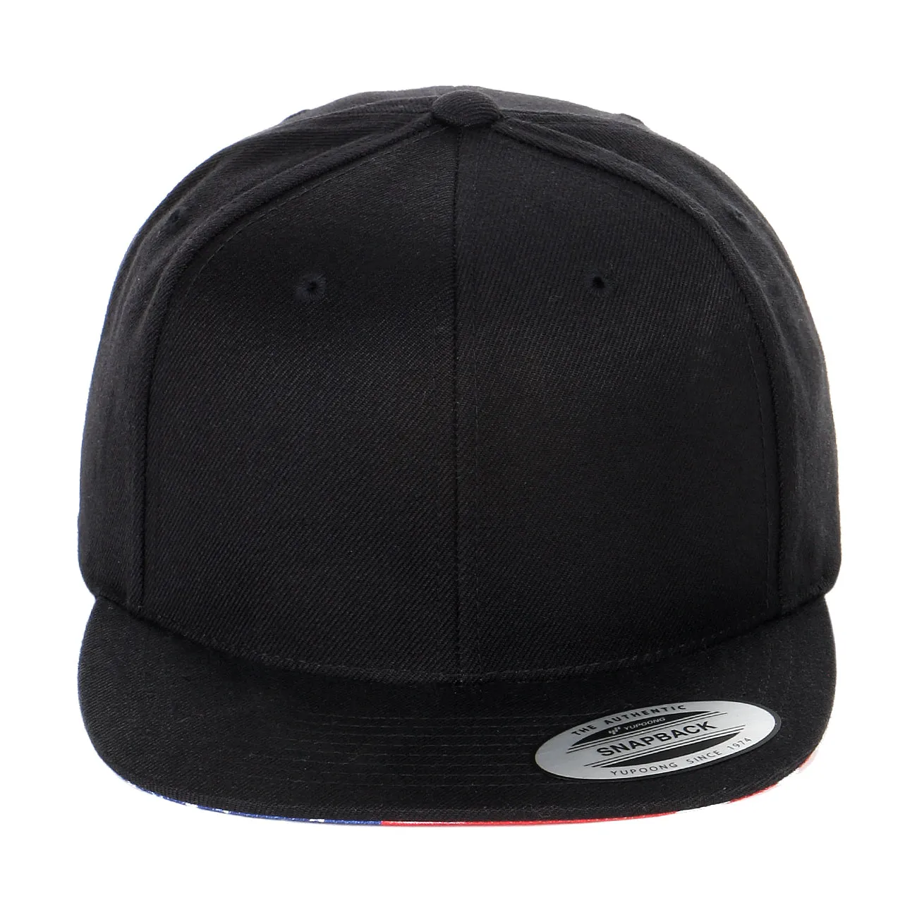 Flexfit Yupoong The Classic 6 Panel Snapback Custom USA American Flag Print Undervisor