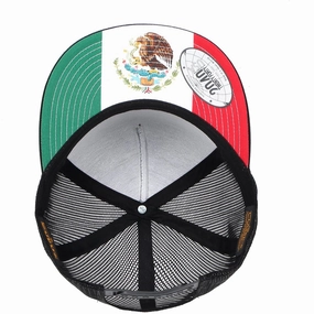 Flexfit Yupoong Classic Flatbill Mesh Trucker Hat Custom Sublimated Mexico Flag Undervisor casual-trucker-hat