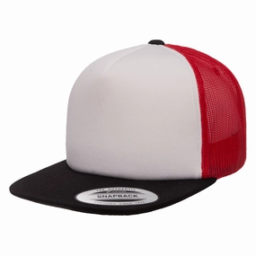 Flexfit Yupoong Classic White Foam Trucker Hat w/ Adjustable Snap casual-trucker-hat