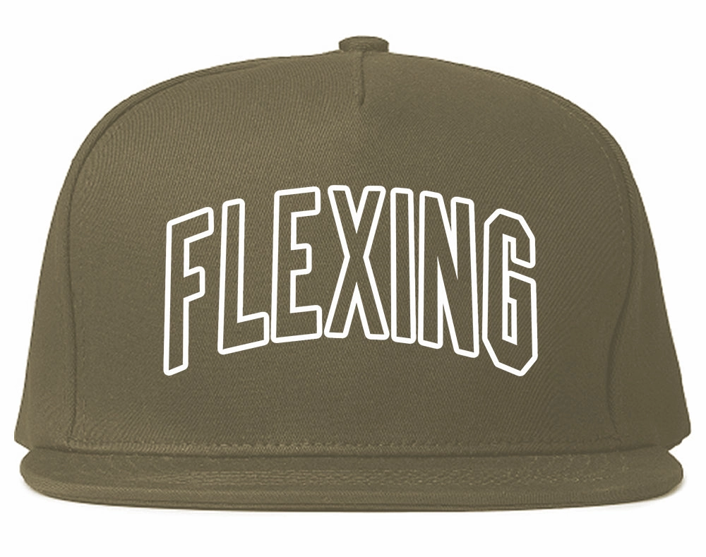 Flexing Outline Mens Snapback Hat
