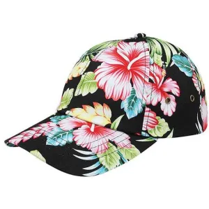Floral Print Low Profile Unstructured Curved Visor Velcro Hat casual-dad-hat