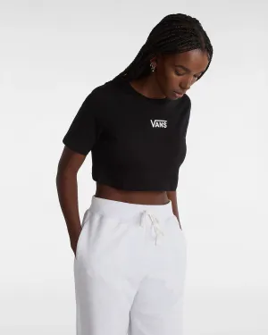 Flying V Crop T-Shirt in Schwarz