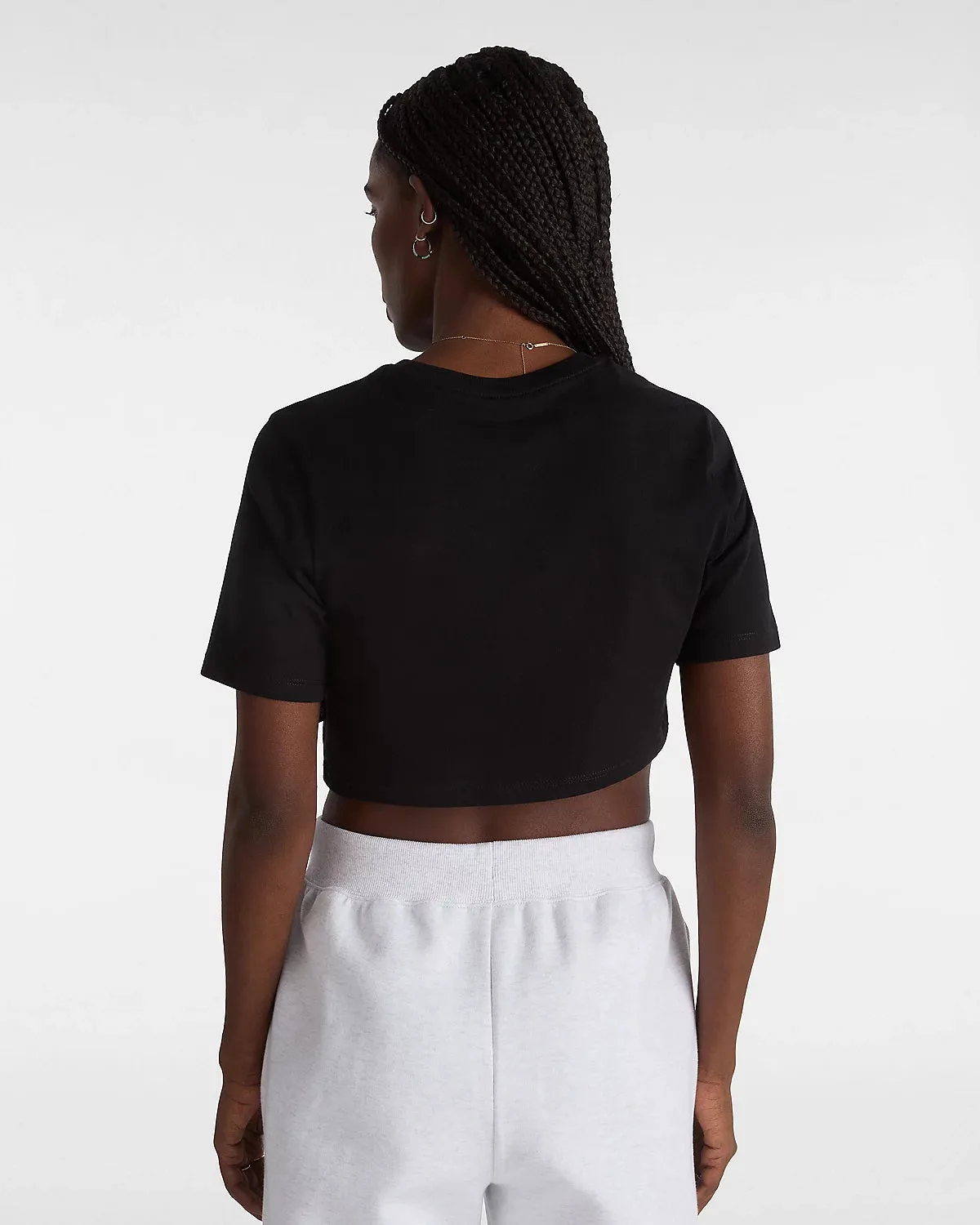 Flying V Crop T-Shirt in Schwarz