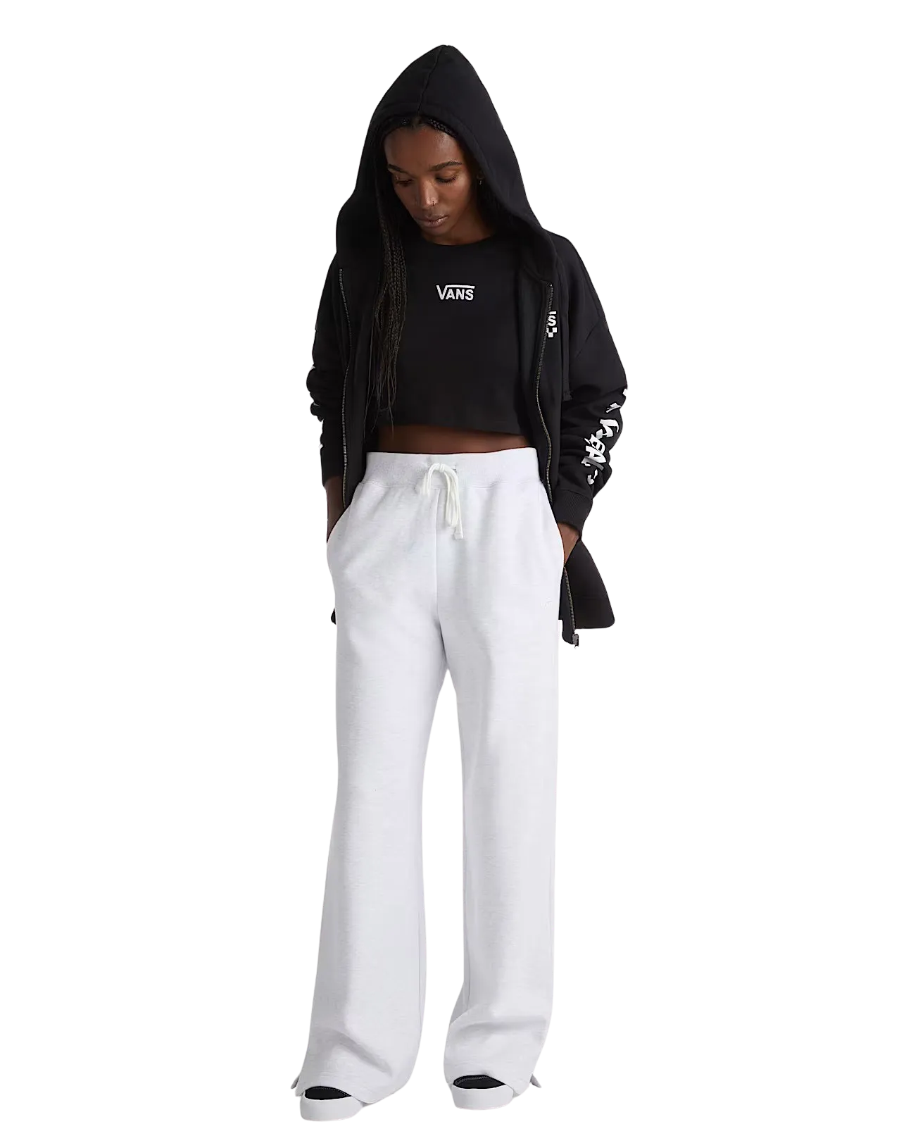 Flying V Crop T-Shirt in Schwarz