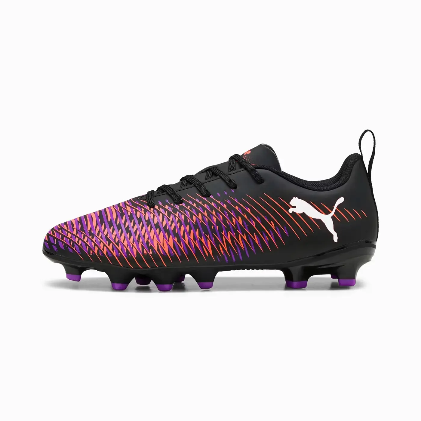 Future 8 Play FG/AG Fußballschuhe für festen Boden/künstlichen Boden Jr - Puma Schwarz-Puma Weiß-Leuchtendes Rot