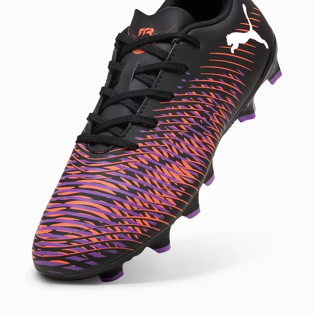 Future 8 Play FG/AG Fußballschuhe für festen Boden/künstlichen Boden Jr - Puma Schwarz-Puma Weiß-Leuchtendes Rot