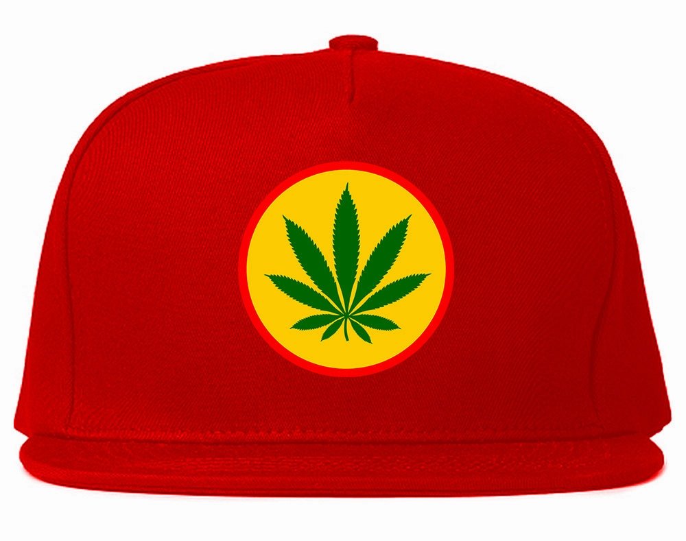 Ganja Green Weed Leaf Chest Mens Snapback Hat