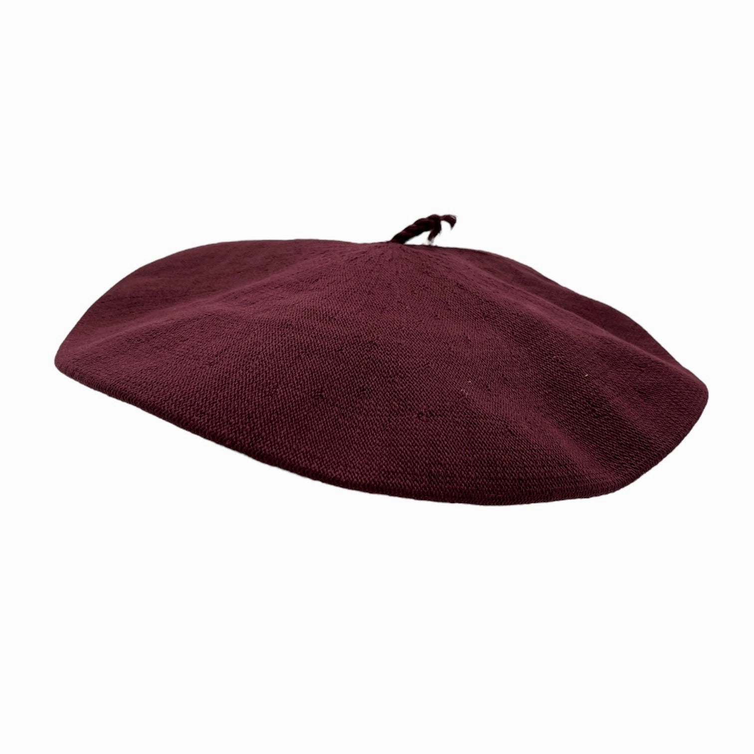 Gaucho Beret - Cotton Burgundy winter-woolen-hat