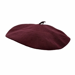 Gaucho Beret - Cotton Burgundy winter-woolen-hat