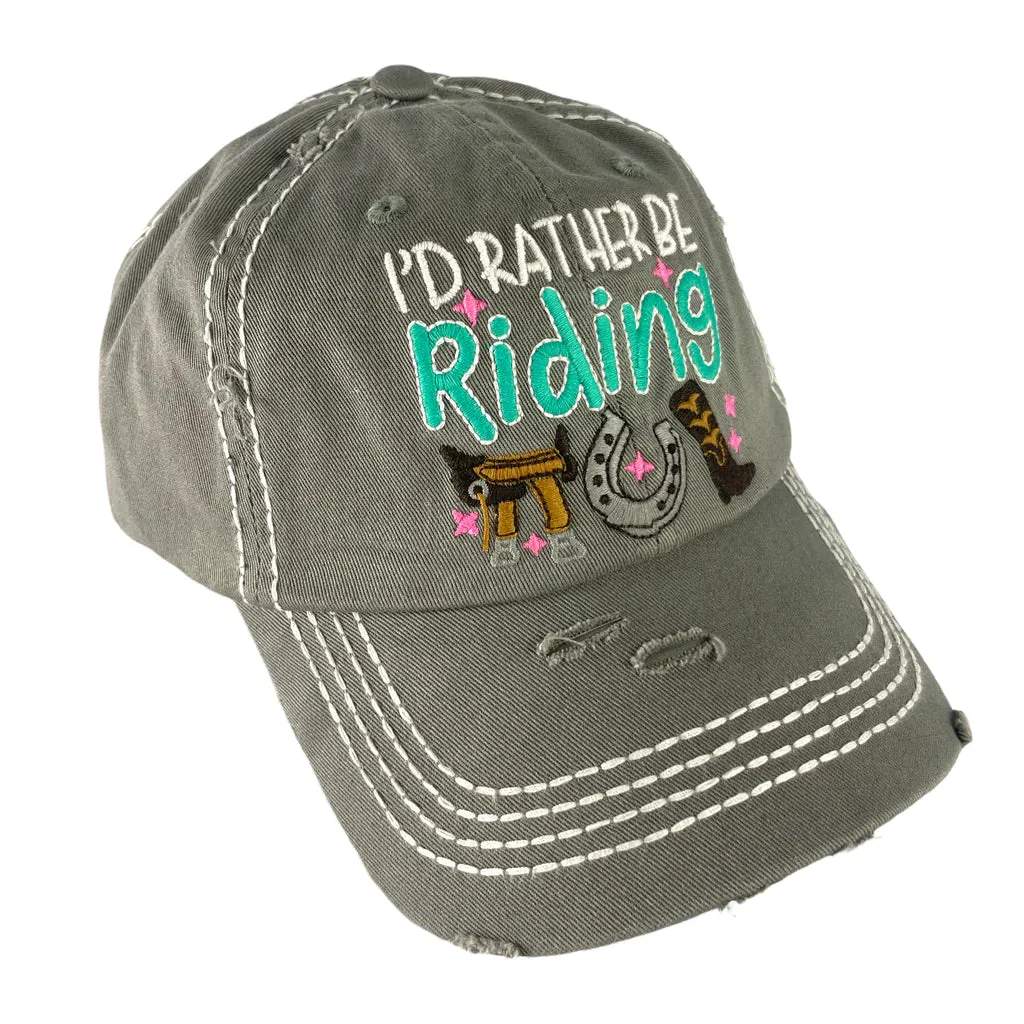 Girlie Girl I'd Rather Be Riding casual-baseball-cap