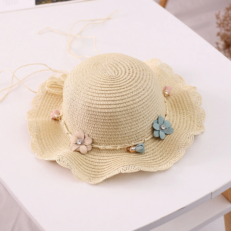Girls' Straw Hat Crossbody Bag Set Fashion Princess Outdoor Beach Sun