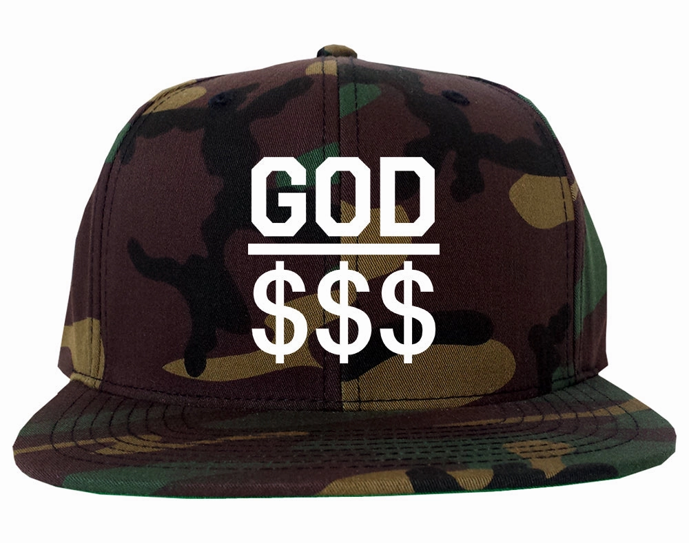 God Over Money Mens Snapback Hat