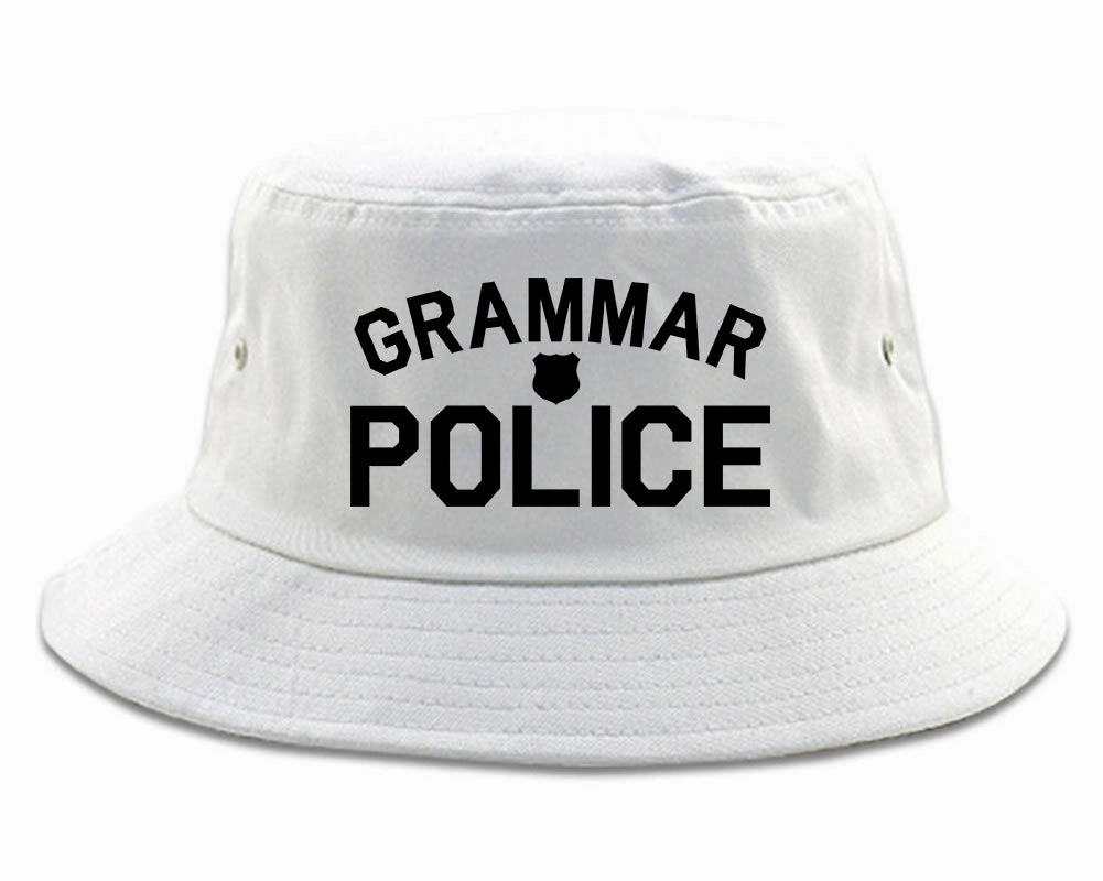 Grammar Police Gag Mens Bucket Hat