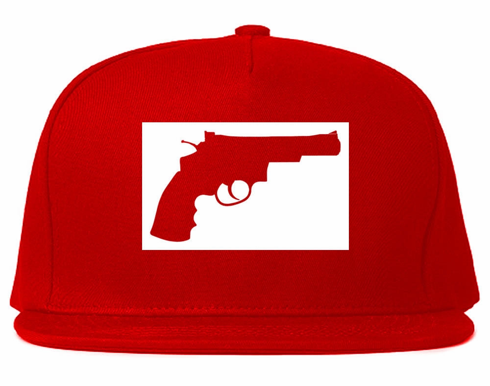 Gun Silhouette Revolver 45 Chrome Snapback Hat
