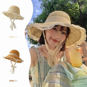 Handcrafted Lace Straw Hat spring-straw-hat