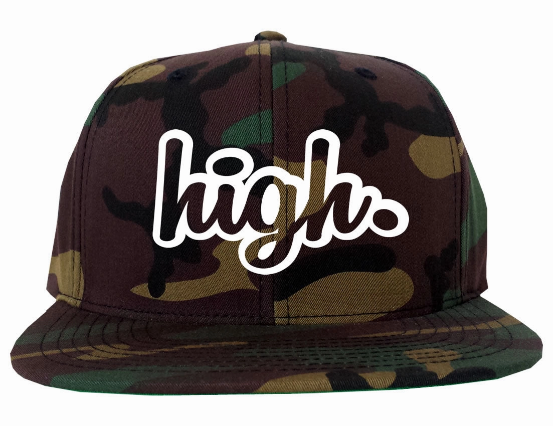 High Outline Weed Snapback Hat