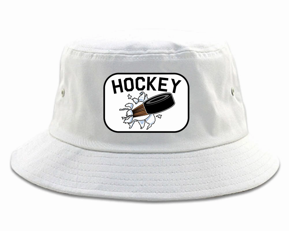 Hockey Goalie Puck Mens Bucket Hat