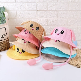 Hot Ears Move Hat Baby UV Protection Cute Cool Bunny Straw spring-straw-hat