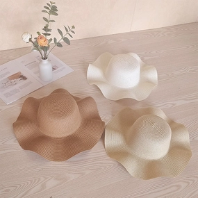 Hot Wave UV Wide Brim Fashion Summer Korean Women Foldable Sun Hat spring-straw-hat