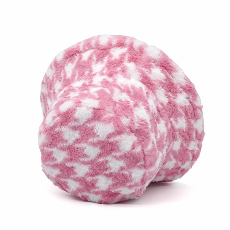 Houndstooth Fur Bucket Hat