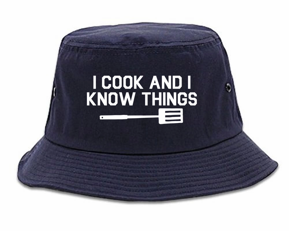 I Cook And I Know Things Chef Mens Bucket Hat