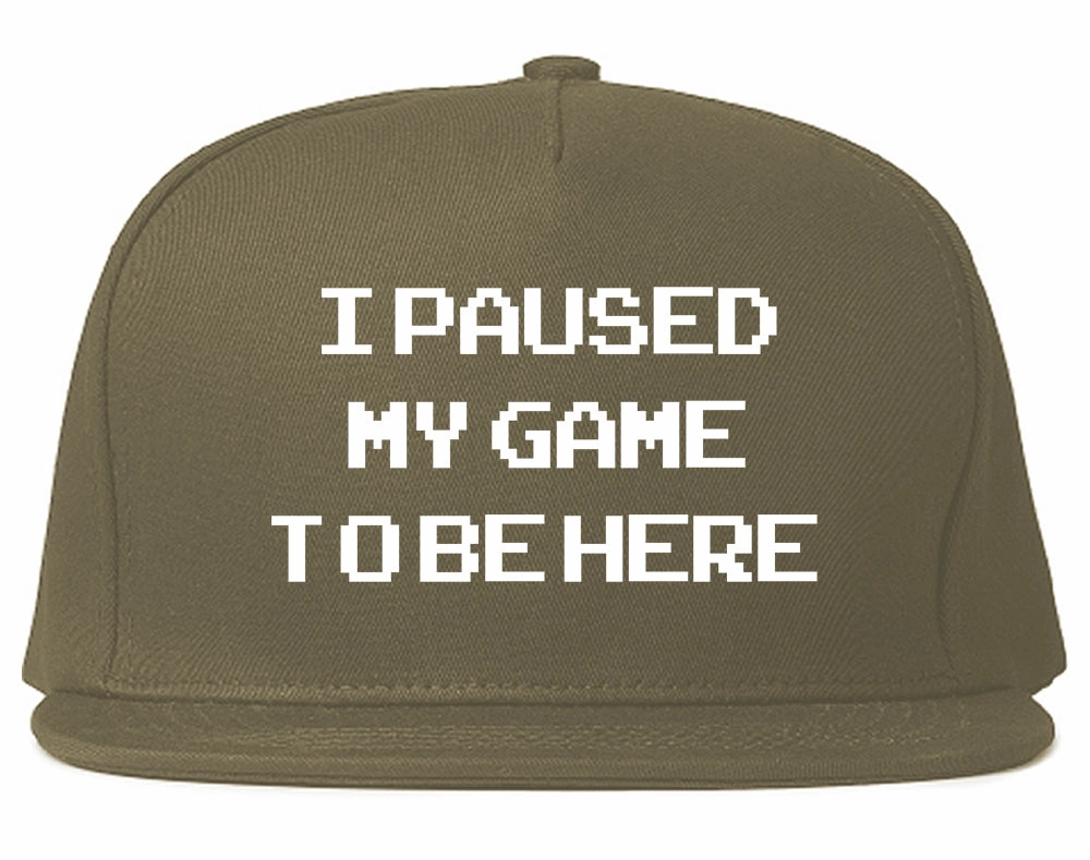 I Paused My Game To Be Here Gamer Mens Snapback Hat