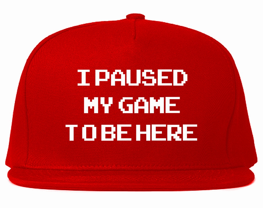 I Paused My Game To Be Here Gamer Mens Snapback Hat